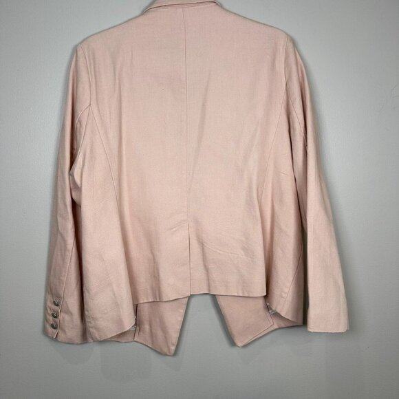 Evereve Pink Lenox Blazer Cotton Double Breasted Versatile Size XL Work Office - Picture 12 of 13